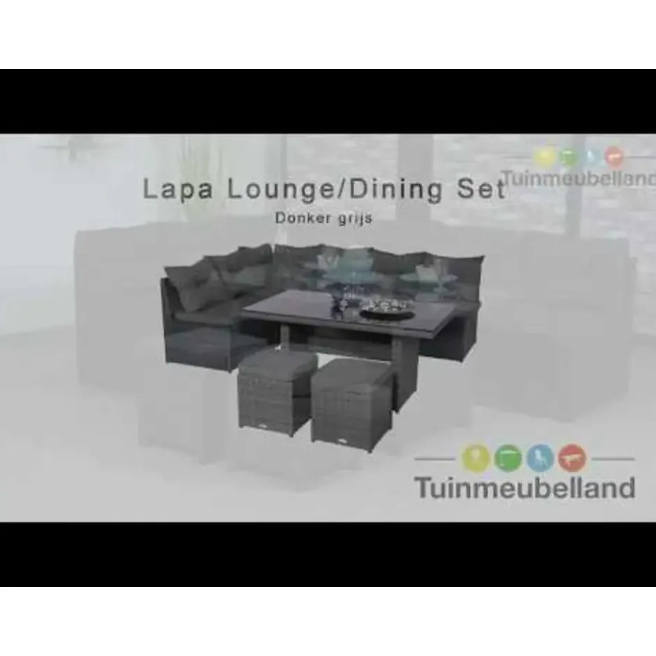 Garden Impressions Lapa lounge dining set 5-delig - grijs