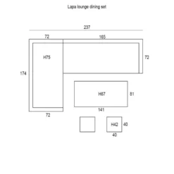 Garden Impressions Lapa lounge dining set 5-delig - grijs
