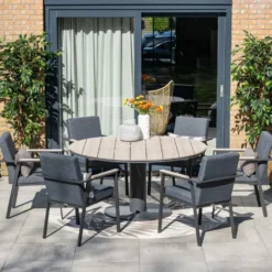 Garden Impressions Leona tuintafel Ø150 cm - donker grijs
