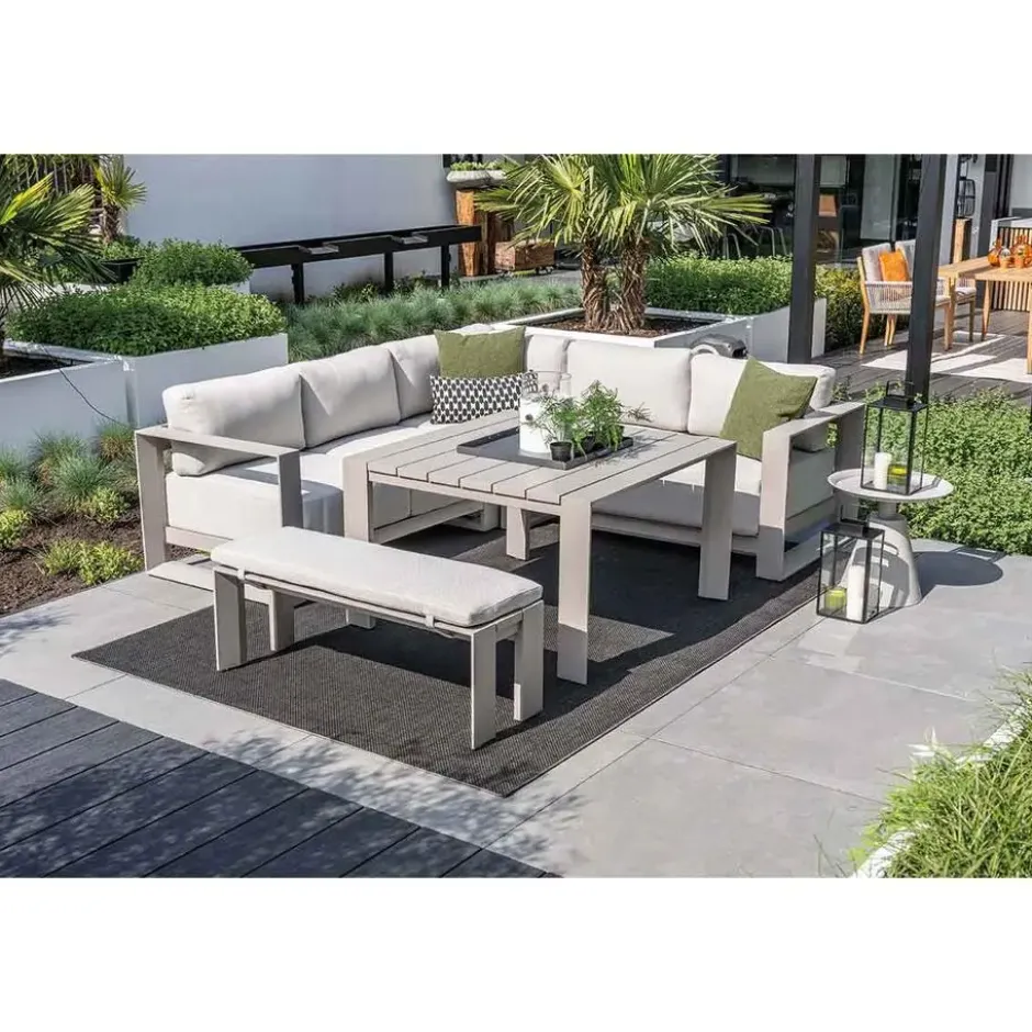 Garden Impressions Malakka loungebank 3-delig - taupe