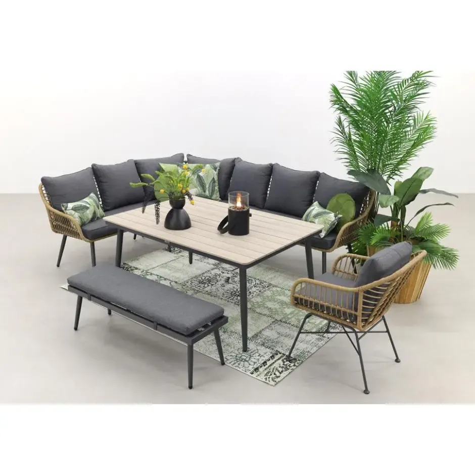 Garden Impressions Margriet lounge dining + stoel - Naturel - 7 delig