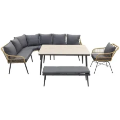 Garden Impressions Margriet lounge dining + stoel - Naturel - 7 delig