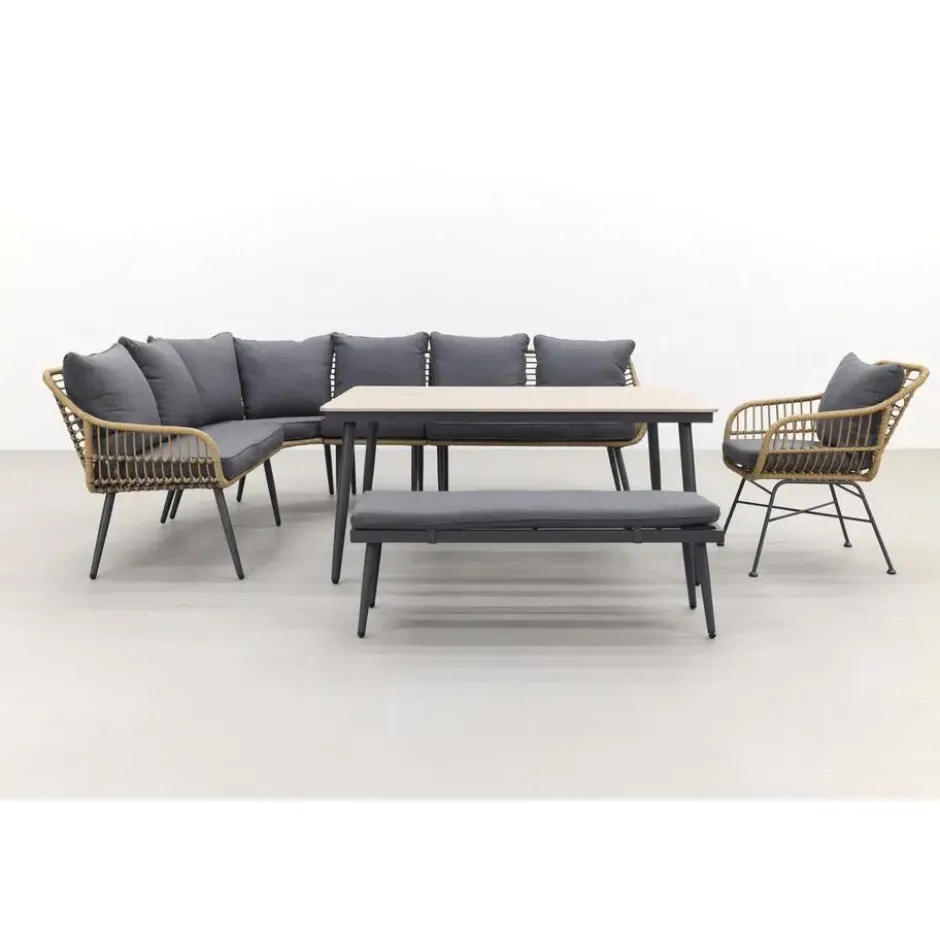 Garden Impressions Margriet lounge dining + stoel - Naturel - 7 delig