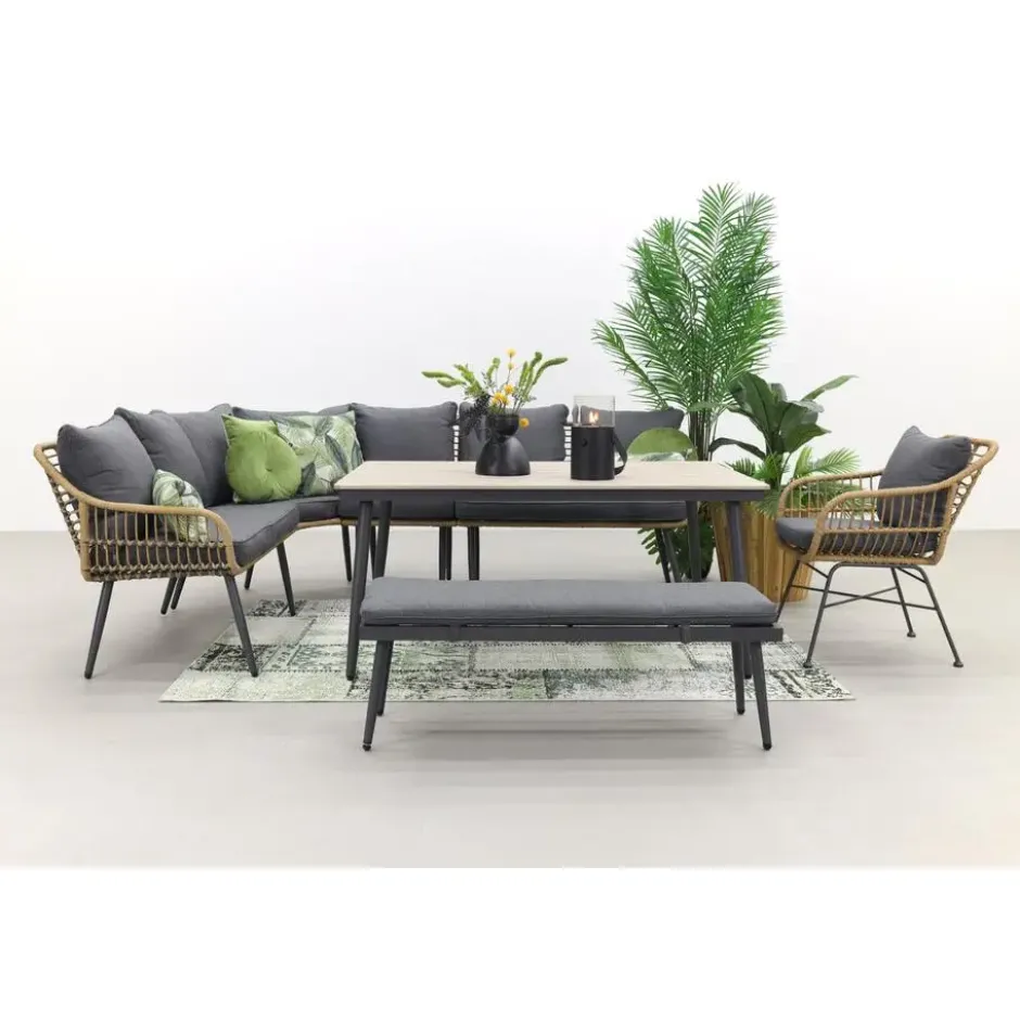 Garden Impressions Margriet lounge dining + stoel - Naturel - 7 delig