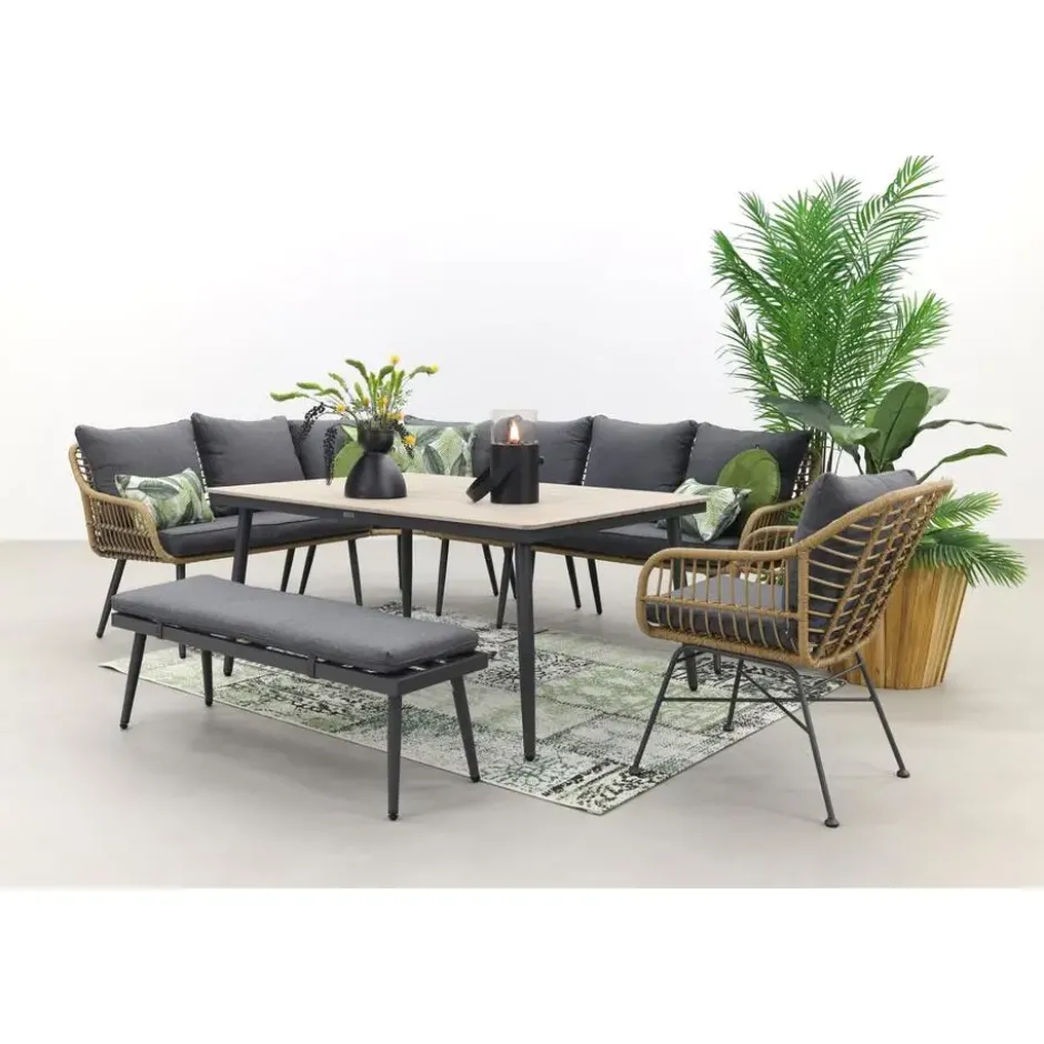 Garden Impressions Margriet lounge dining + stoel - Naturel - 7 delig