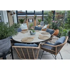 Garden Impressions Margriet naturel / Edison 148 cm. - ronde tuinset