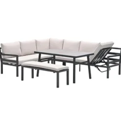 Garden Impressions Markus lounge dining set 4-delig links-desert sand