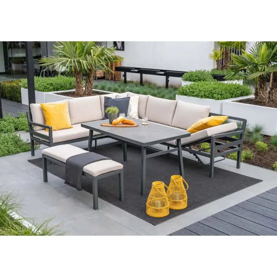 Garden Impressions Markus lounge dining set 4-delig links-desert sand