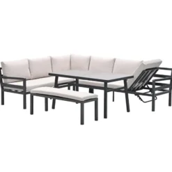 Garden Impressions Markus lounge dining set 4-delig links-desert sand
