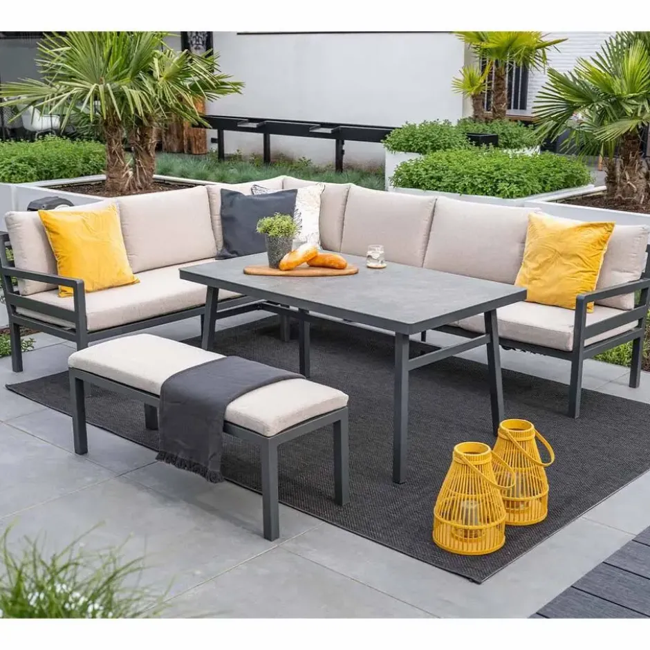 Garden Impressions Markus lounge dining set 4-delig links-desert sand