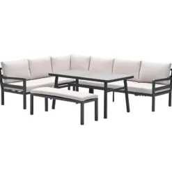 Garden Impressions Markus lounge dining set 4-delig links-desert sand