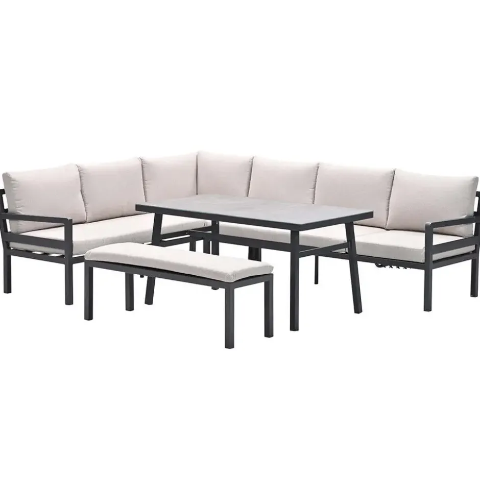 Garden Impressions Markus lounge dining set 4-delig links-desert sand