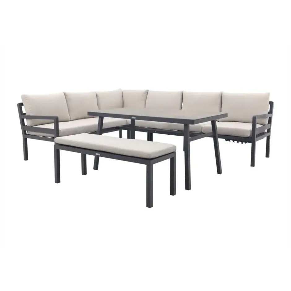 Garden Impressions Markus lounge dining set 4-delig links-desert sand