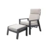 Garden Impressions Max loungestoel + voetenbank - Carbon black/Sand