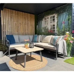 Garden Impressions Milou loungeset hoek 4-delig - donker grijs