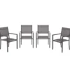 Garden Impressions Moon tuinstoelen set van 4 – carbon black / antraciet