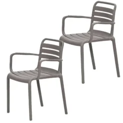 Garden Impressions Moos tuinstoel taupe - 2 stuks