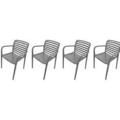 Garden Impressions Nantes tuinstoelen set van 4 – stone green