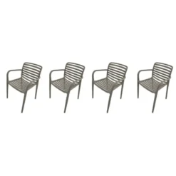 Garden Impressions Nantes tuinstoelen set van 4 – taupe