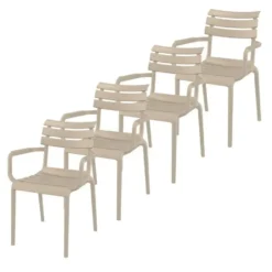 Garden Impressions Paris tuinstoel taupe - 4 stuks