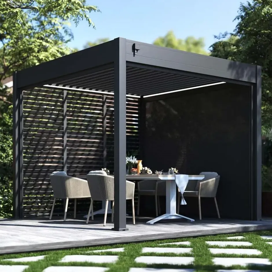 Garden Impressions Pergola windscherm rolgordijn 249x236cm - antraciet