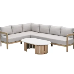 Garden Impressions Sirocco loungeset 3-delig L - acacia - grey sand