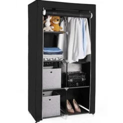 Garderobekast XL - Kledingkast - Opvouwbare Garderobekast Zwart -170x88x45