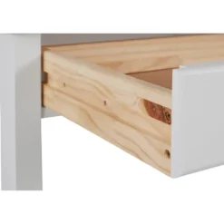 Gava - Bureau met 2 laden wit en naturel grenen