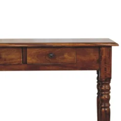 Gedraaide Poten Chestnut Console, 3 Lades, Donkerbruin