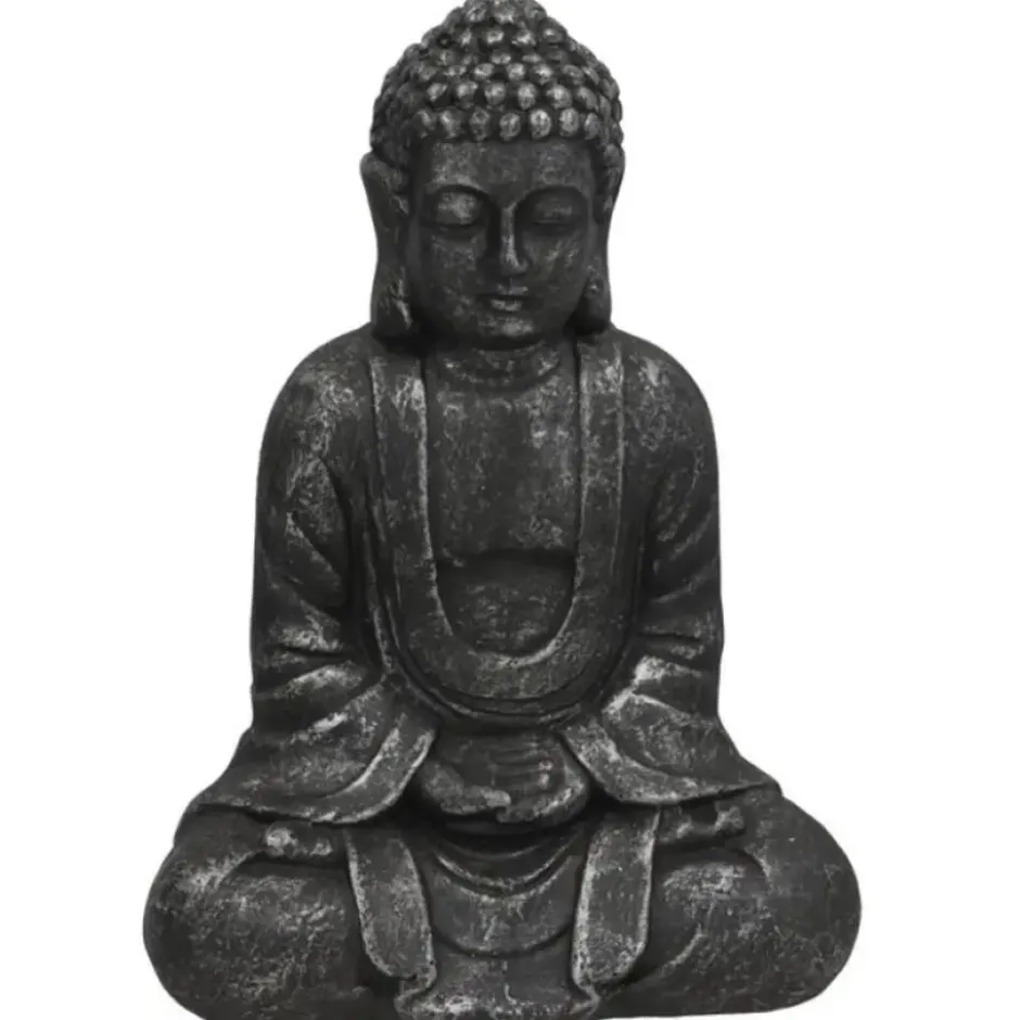 Gerimport Boeddha beeld Kesh - binnen/buiten - kunststeen - 37 cm