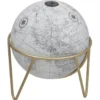 Gerimport Decoratie Wereldbol / globe - wit - D17 x H20 cm