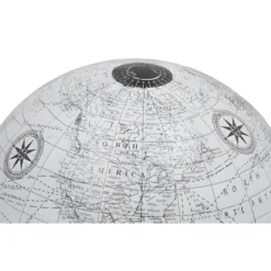 Gerimport Decoratie Wereldbol / globe - wit - D17 x H20 cm