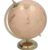 Gerimport Decoratie Wereldbol Thomas - globe - zalm - 18 x 24 cm