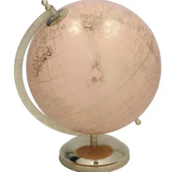 Gerimport Decoratie Wereldbol Thomas - globe - zalm - 18 x 24 cm
