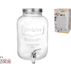 Gerimport Drankdispenser - water/limonade - kraan - 5L - glas
