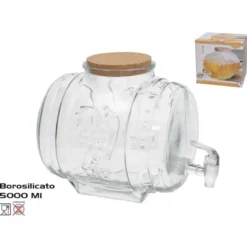 Gerimport Limonade / sap dispenser - 5 Liter - borosilicaat glas