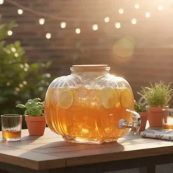 Gerimport Limonade / sap dispenser - 5 Liter - borosilicaat glas