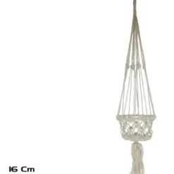 Gerimport plantenpot - macrame touw - Ibiza stijl - plantenhanger