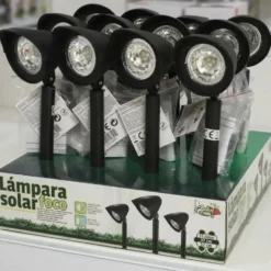 Gerimport - Solar tuinlamp - zwart - LED - oplaadbaar - H37cm