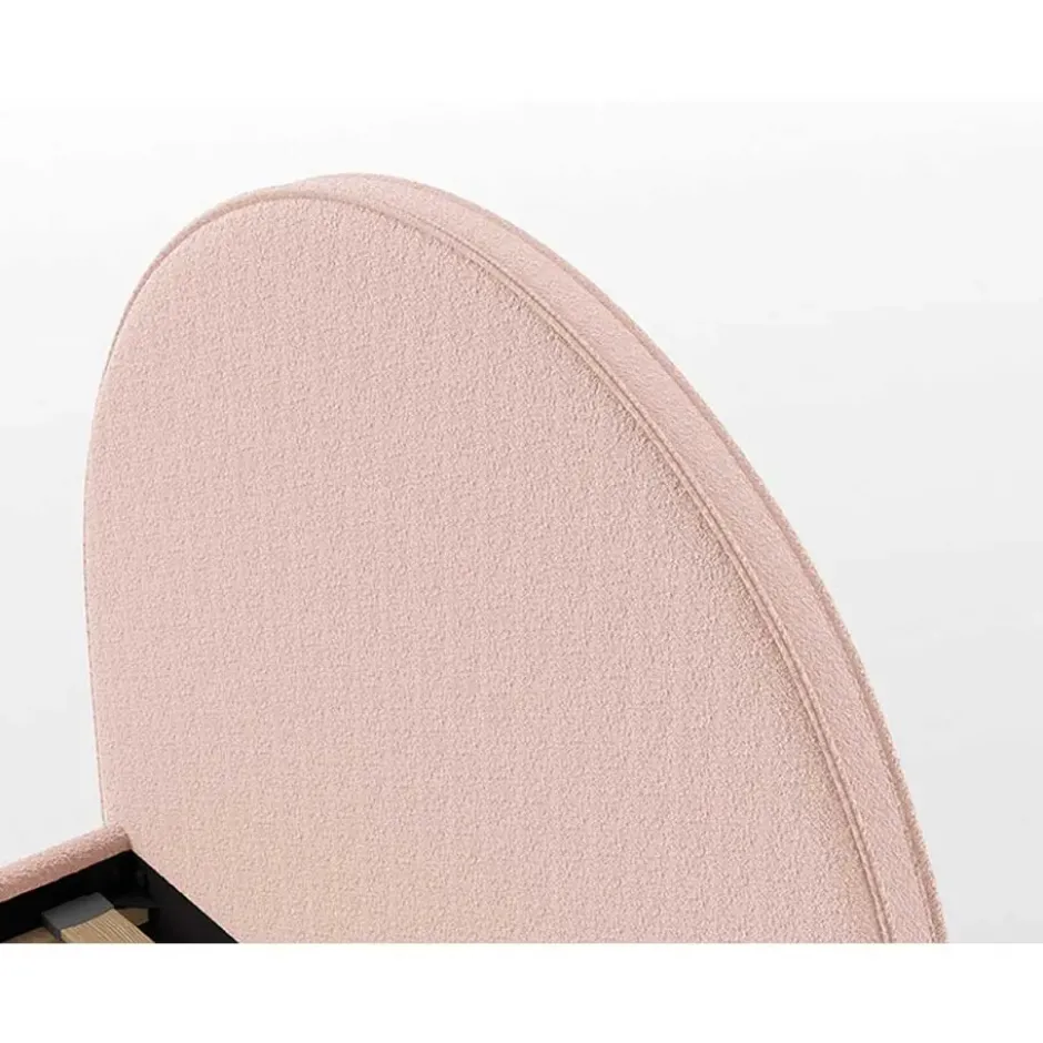 Gestoffeerd bed Maeva 90x200cm - roze bouclé stof
