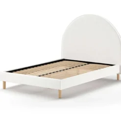 Gestoffeerd bed Maeva 140x200cm - witte bouclé stof