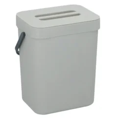 Gft afvalbakje voor aanrecht - 5L - grijs - 24 x 19 x 14 cm