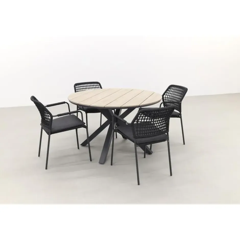 GI Edison 122 cm. - ronde tuinset/ Taste Barista antraciet