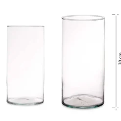 Giftdecor Bloemenvaas - transparant glas - D15 x H30 cm