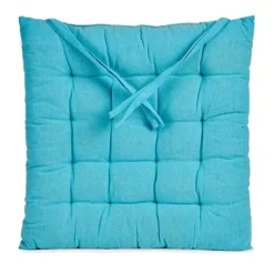 Giftdecor Stoelkussen - binnen/buiten - turquoise - 40 x 5cm