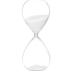 Gift Decor Zandloper cilinder - wit - 30 min - glas - D8xH25 cm