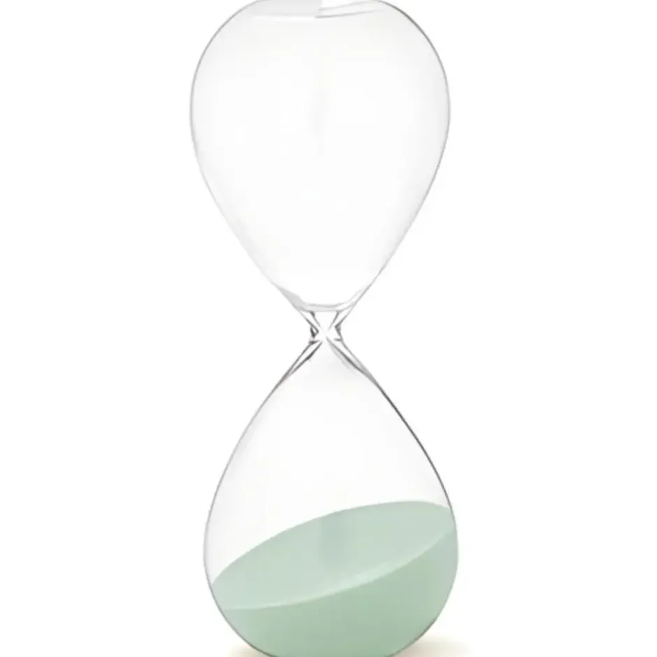 Gift Decor Zandloper cilinder - groen - 30min - glas - D8 x H25cm