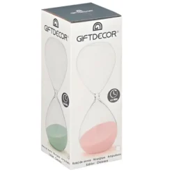 Gift Decor Zandloper cilinder - groen - 30min - glas - D8 x H25cm