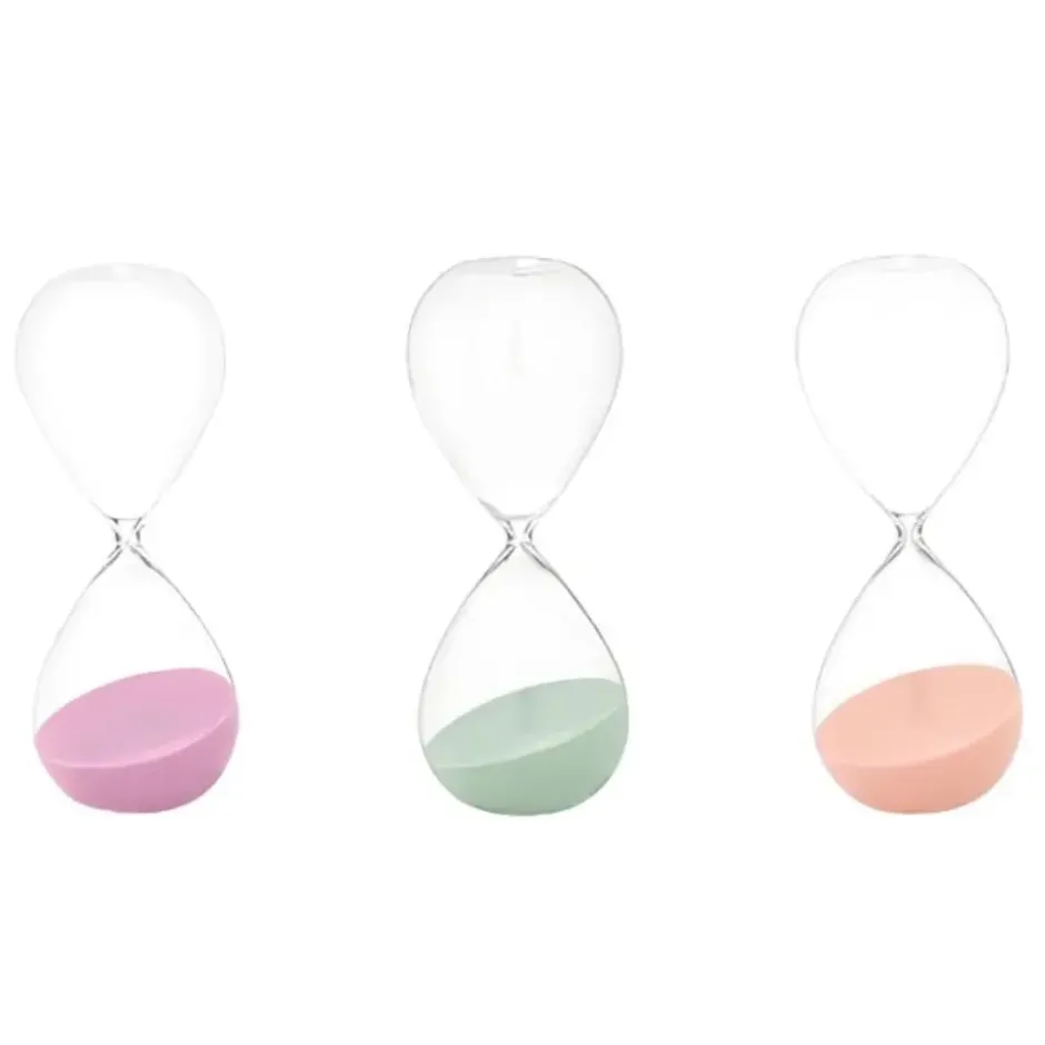 Gift Decor Zandloper cilinder - roze - 30 min - glas - D8xH25 cm