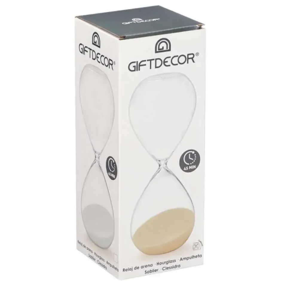 Gift Decorzandloper cilinder - geel - 35 min - glas - D9 x H25 cm